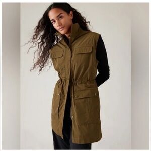 Athleta Khaki Women's Long Utility Vest